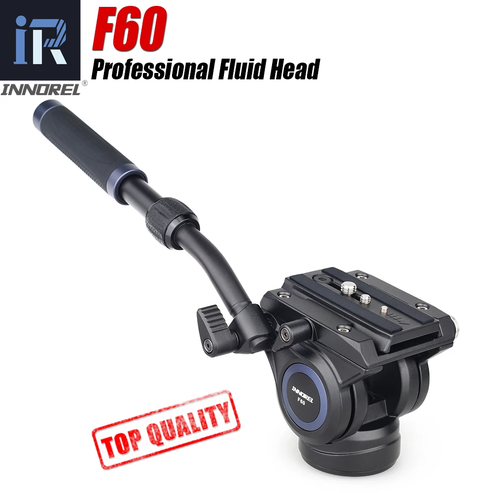  F60 Panoramic Hydraulic Camera Tripod Head adjustable Handgrip Video Fluid Head for Monopod Slider 