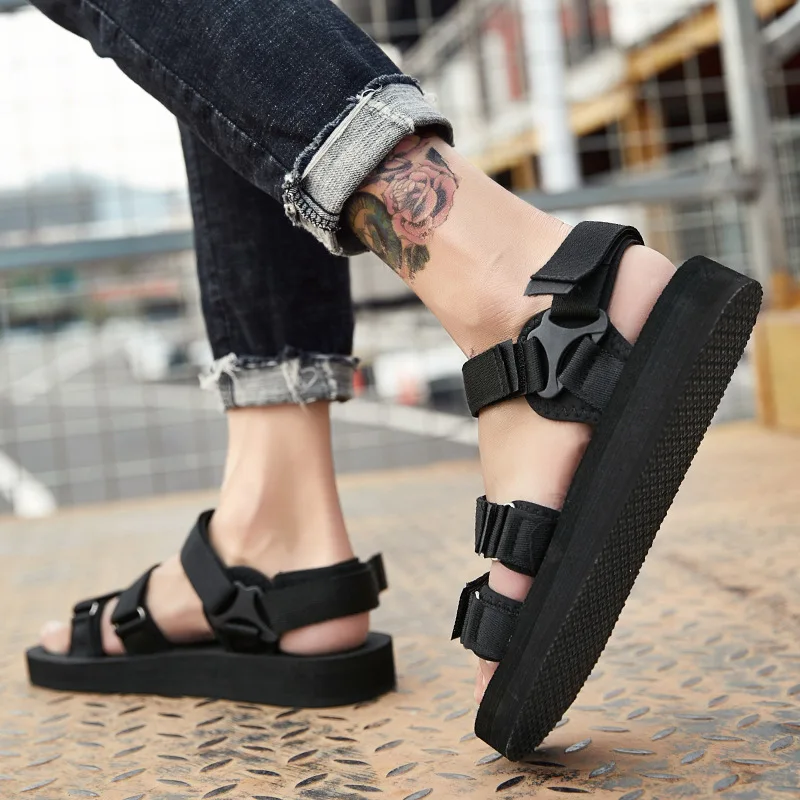 

2018 New Style Hong Kong Style Couples Anti-slip Thick Bottomed Men's Sandals Beach Slippers Slippers