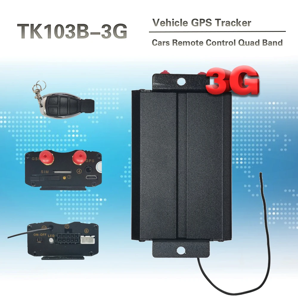 Gps 103B-3g gps трекер для транспортного средства 3g отслеживание в реальном времени локатор Поддержка дистанционного управления Отключение масла/питания ACC Рабочая сигнализация