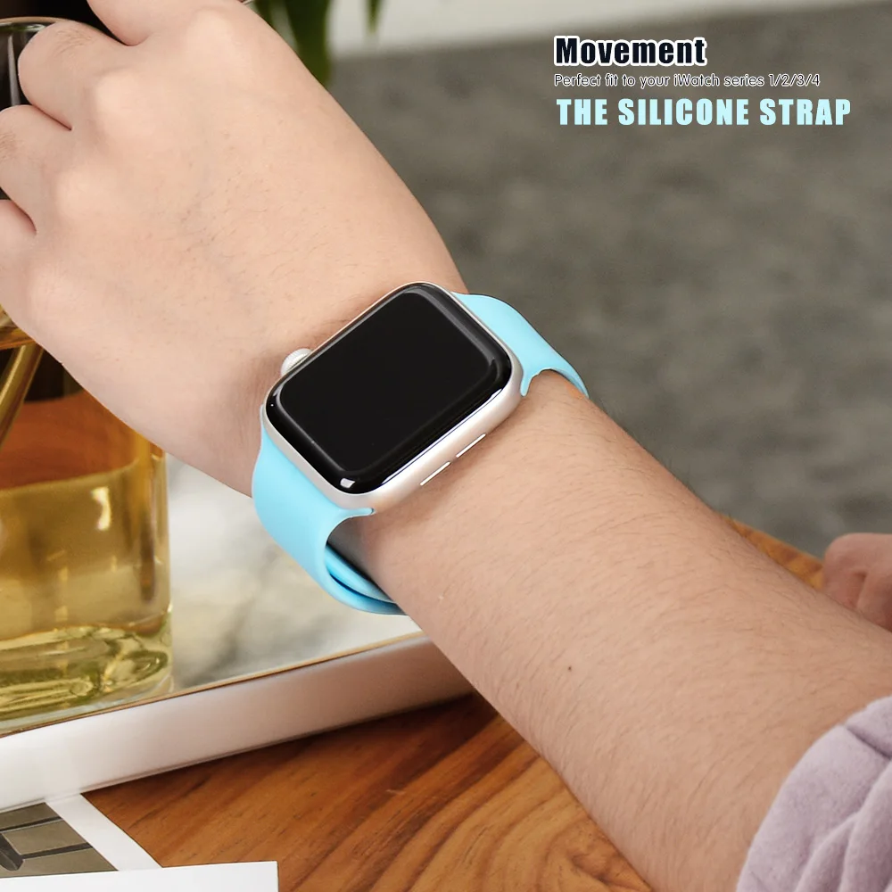 Мягкий силиконовый сменный спортивный ремешок для 38 мм Apple Watch Series1 2 3 4 5 42 мм наручный браслет ремешок для iWatch Sports Edition