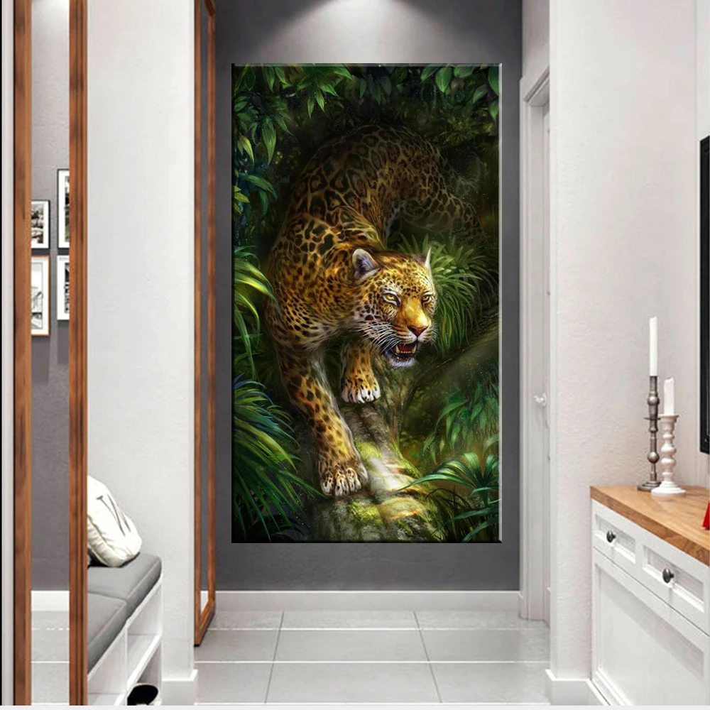 Animals Art Luxury Panther Leopard Paintings on Canvas Wall Pictures for Living Room Wall Art Posters Prints Home Cuadros Decor