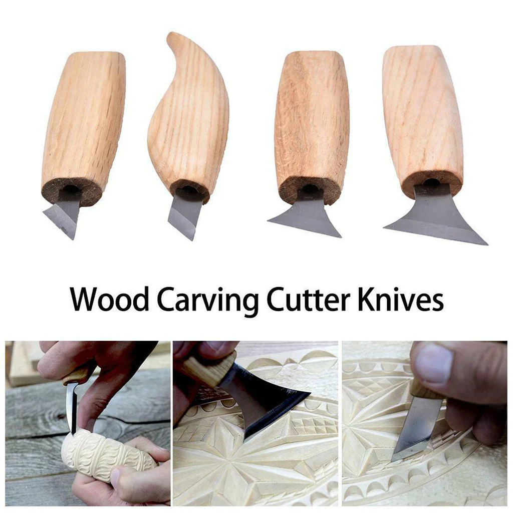 7pcs Wood Carving Cutter Sharpen Skin Sculpture Hand Tools Gifts for Beginner