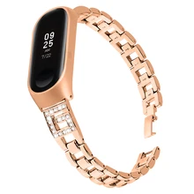 Ремешок для часов Xiaomi mi band 3 4 элегантный металлический сменный