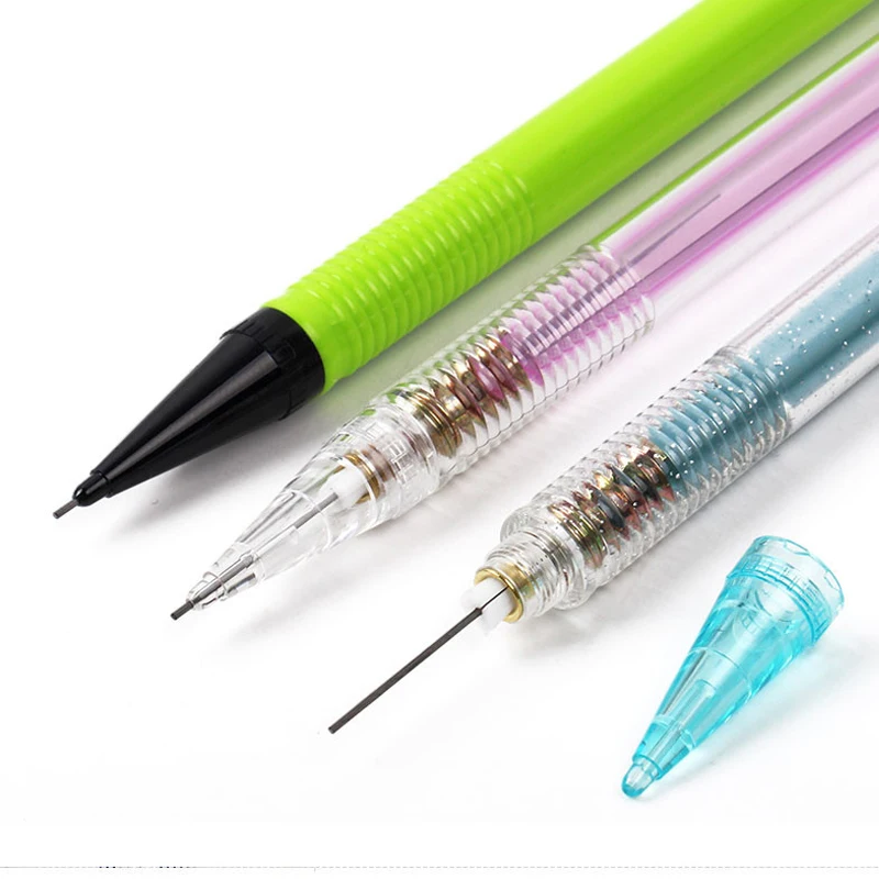 1 шт автоматический карандаш 0,5 мм A105 цветной прозрачный стержень ручки пресс-карандаш лук-кнопка ручка Крышка легко носить с собой
