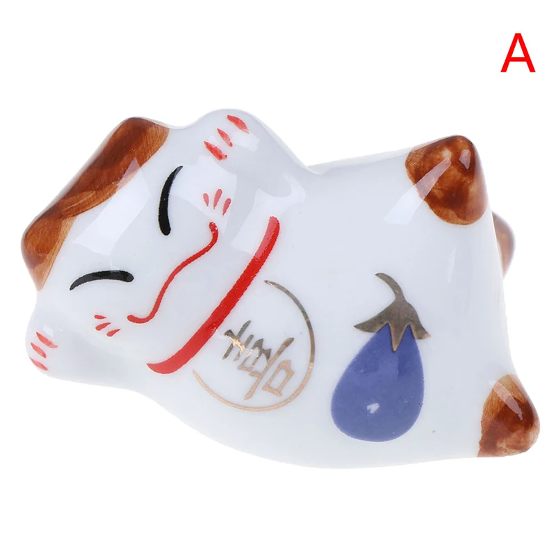 1 шт., палочки для еды Lucky Cat, держатель, японские керамические палочки для еды, керамические палочки для еды Lucky Cat Home, отель, 7 форм - Цвет: A