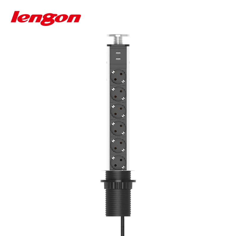 LENGON 16A PULL POP UP 3 розетки питания 2 usb порта зарядки кухонные настольные розетки выдвижные столешницы Столешница EU вилка - Тип: 6