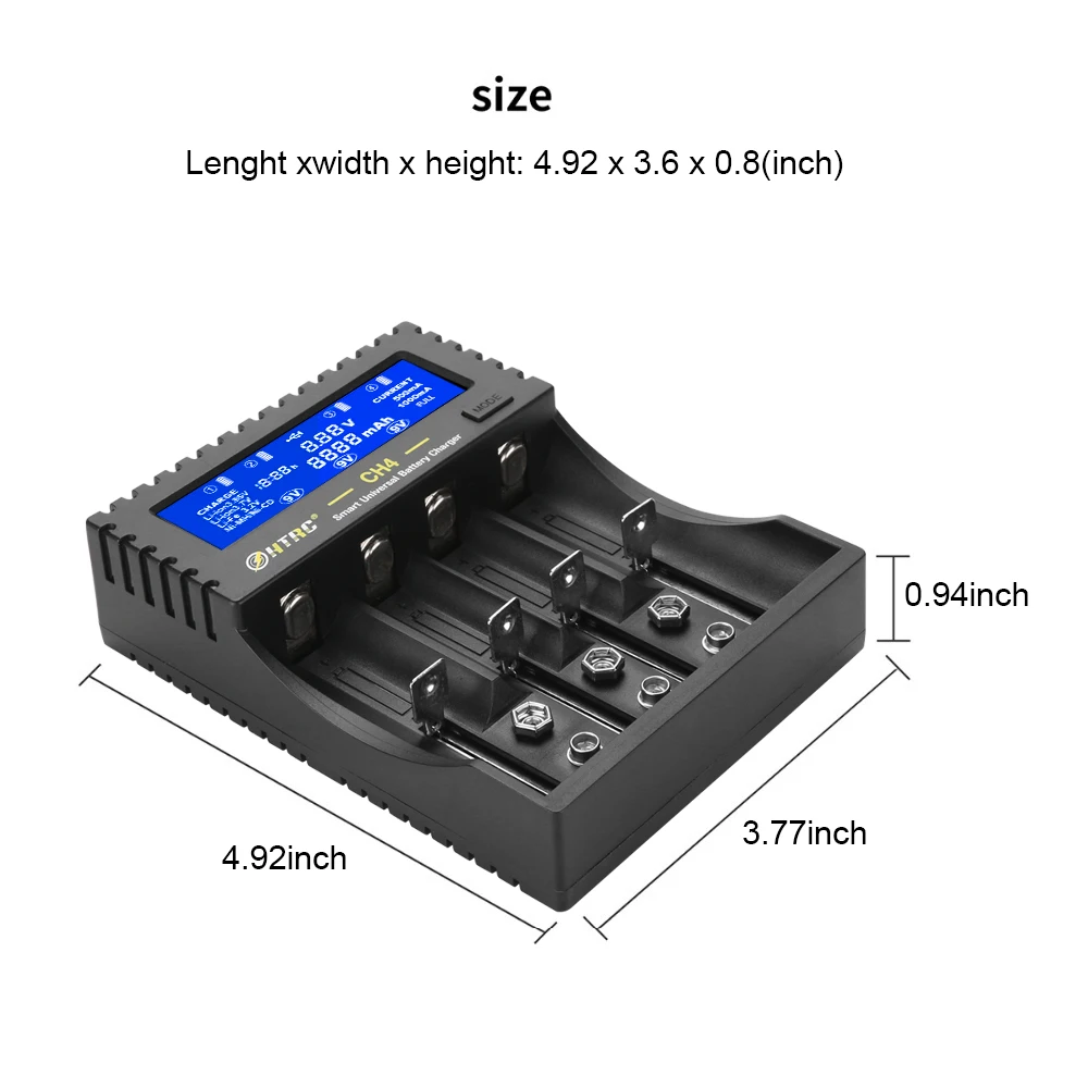 HTRC Battery Charger Li-ion Li-fe Ni-MH Ni-CD Smart Fast Charger for 18650 26650 6F22 9V AA AAA 16340 14500 Battery Charge (8)