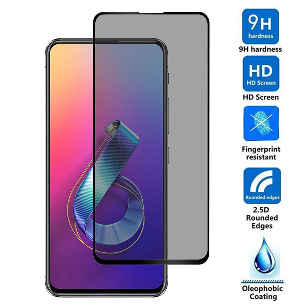 9H 5D ASUS Zenfone 6 ZS630KL Privacy Black Tempered Glass For ASUS Zenfone 6 ZS630KL Anti Spy Screen Protector Protective Film