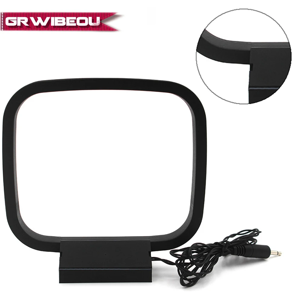 GRWIBEOU 1Pcs Mini Universal FM/AM Loop Antenna for Sony Sharp Chaine Stereo AV Receiver Systems Connector Receiver