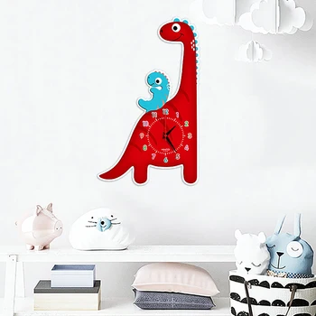 

Mute Dinosaur Clock Children's Room Cartoon Wall Clock Living Room Bedroom Clocks