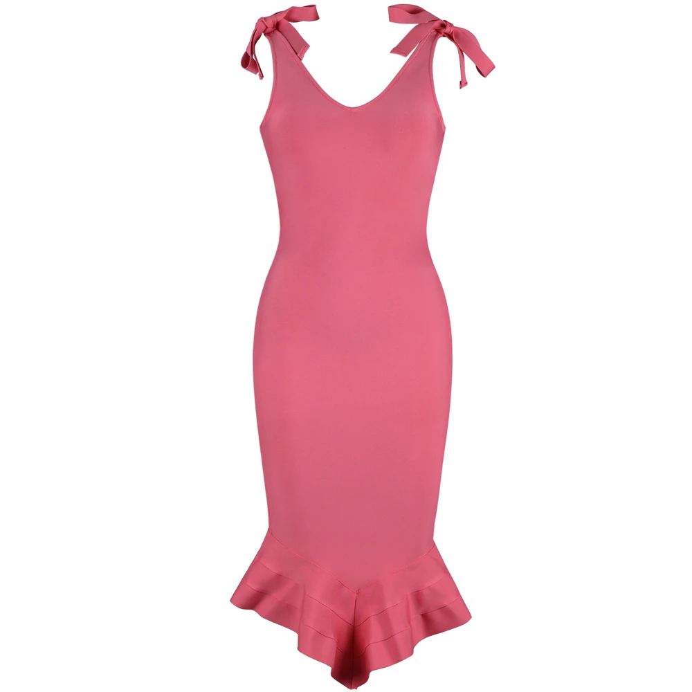 Ocstrade элегантное Бандажное платье русалки модная одежда для женщин розовые бандажные платья с бретельками сексуальное облегающее платье