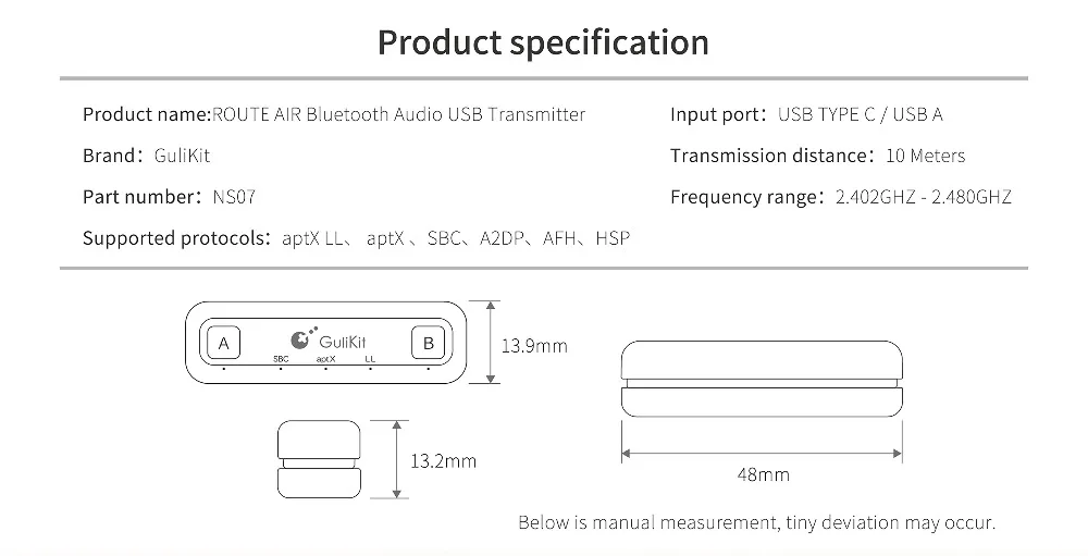 GuliKit NS07 Route Air color беспроводной аудио передатчик Bluetooth USB C адаптер приемопередатчика для nintendo Switch/Switch Lite/PS4