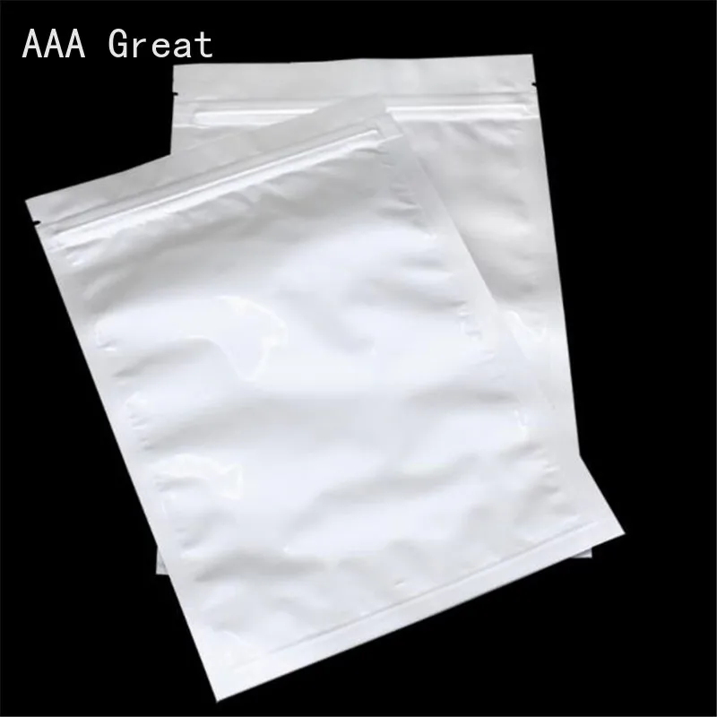

AAA Great 500Pcs/Lot Zipper Aluminum Foil Package Pouches Grip Seal Mylar Foil Zip Lock Food Storage Bag Silver Metal Flat Gifts