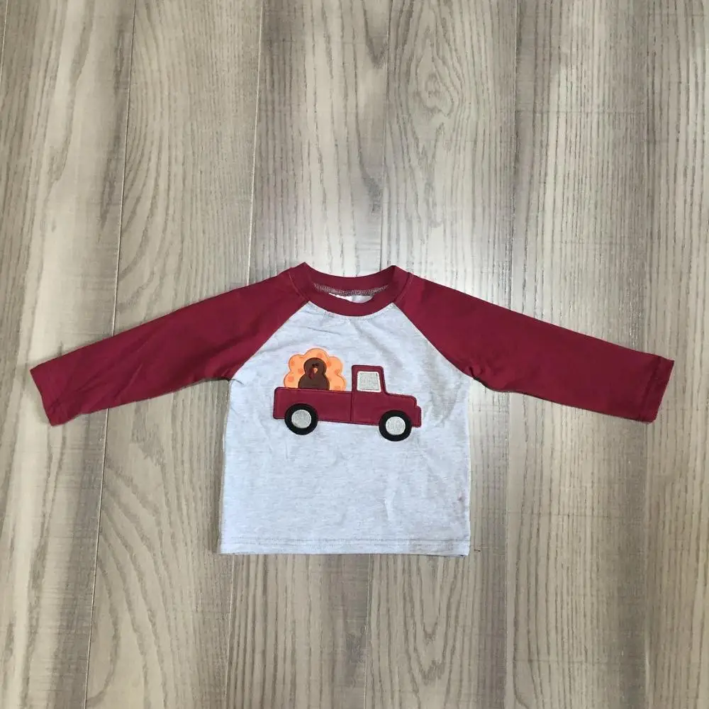 Одежда для маленьких детей; детская футболка на День Благодарения; топ с машинками; футболки из Турции; хлопковые рубашки для маленьких детей;
