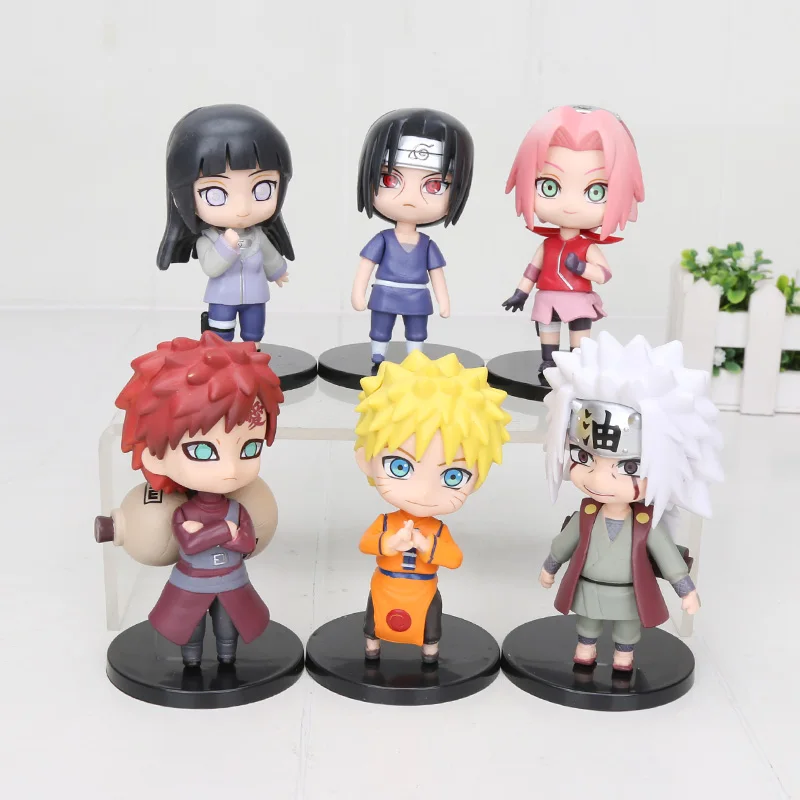 6 шт./лот, 9-10 см Рисунок, аниме, Наруто игрушки SASUKE kakashi Сакура Гаара; обувь в стиле Итачи Хьюга Хината куклы для детей - Цвет: 4