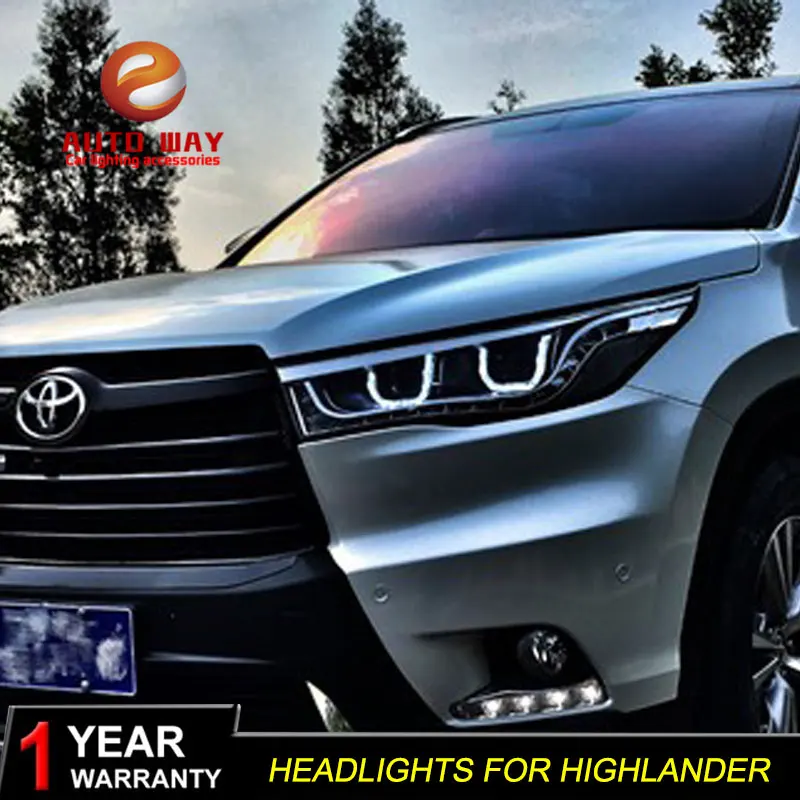 Стайлинг автомобиля передняя фара для Toyota Highlander 2016 светодиодная двойная U