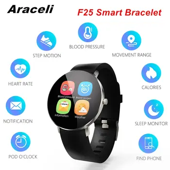 

F25 Smart Bracelet Full Screen Touch GPS Tracker Heart rate Blood Pressure Monitor Wristband Sport Smart Watch F25 SmartBracelet