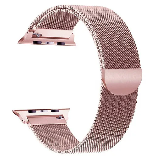 pink gold Миланский ремешок для apple watch Band 44 мм/40 мм iWatch band 42 мм/38 мм браслет из нержавеющей стали Миланская петля apple watch 4 3 2 1 - Цвет ремешка: pink gold