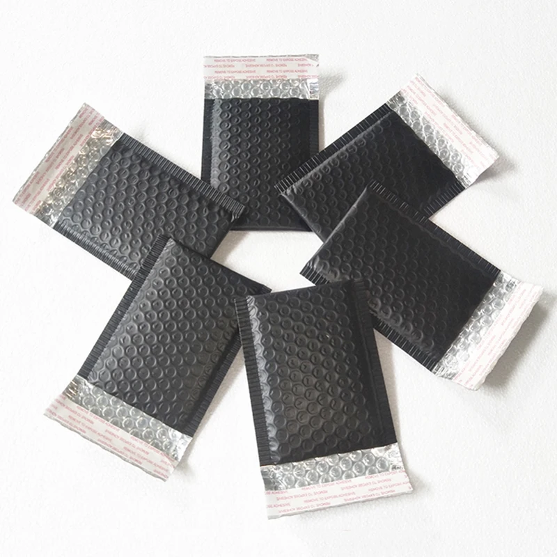 100pcs 110x130mm Matte Black Bubble Envelopes Bags Mailers Padded Shipping Envelope With Bubble Mailing Aluminum foil bags