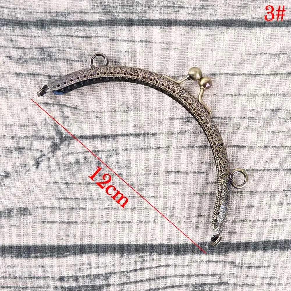12cm C Зажимы для кошельков полукруг металлическая застежка рамка ручка портмоне сумка ремесло Рамка Поцелуй - Цвет: 12cm C