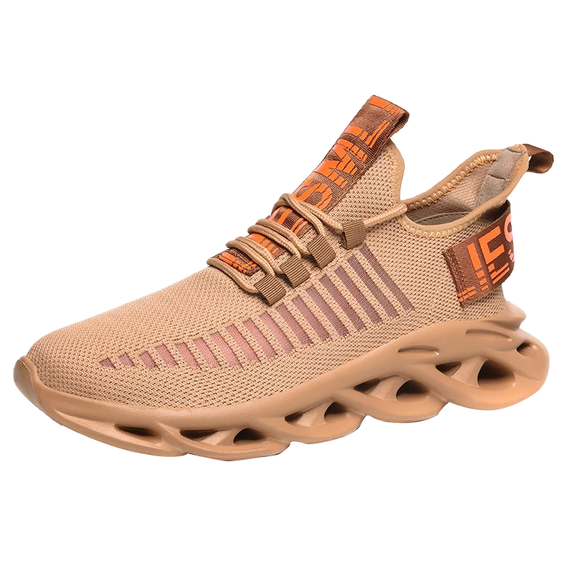 Дышащая обувь для бега; мужские кроссовки на шнуровке; Zapatos De Hombre; Прямая поставка; Мужская обувь для фитнеса; спортивная обувь для мужчин - Цвет: Коричневый