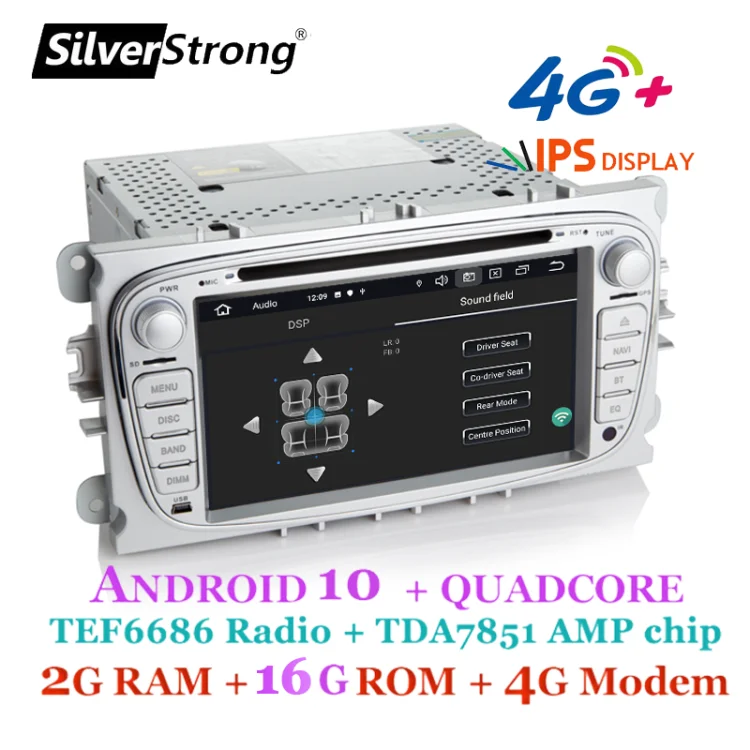 SilverStrong 7 дюймовый 4G модем 2Din dvd Android10 IPS автомобильный DVD плеер для Ford Focus 2 Mondeo Galaxy с