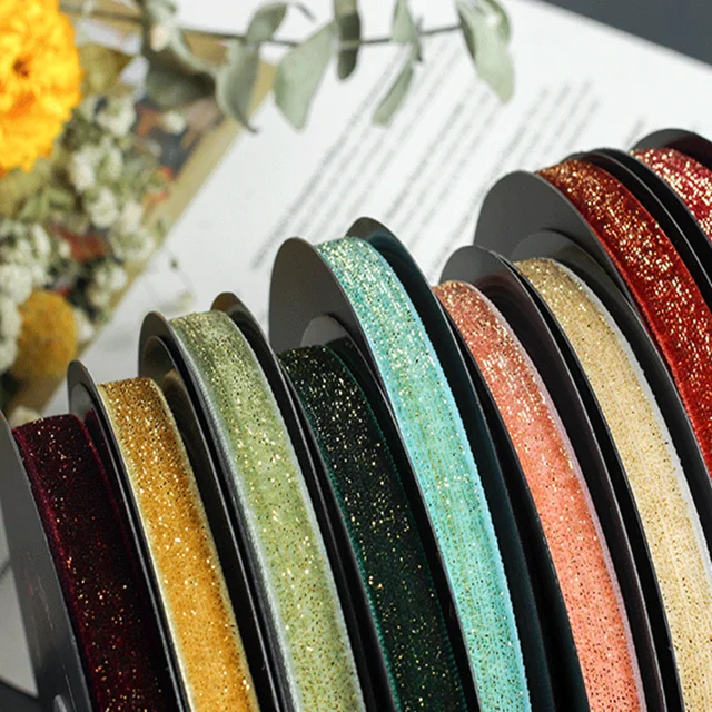 5 Yards Velvet Ribbon For Party Wedding Decoration Handmade Ribbon Gift  Bouquet Wrapping DIY Hair Bows Christmas Ribbons 6-25mm