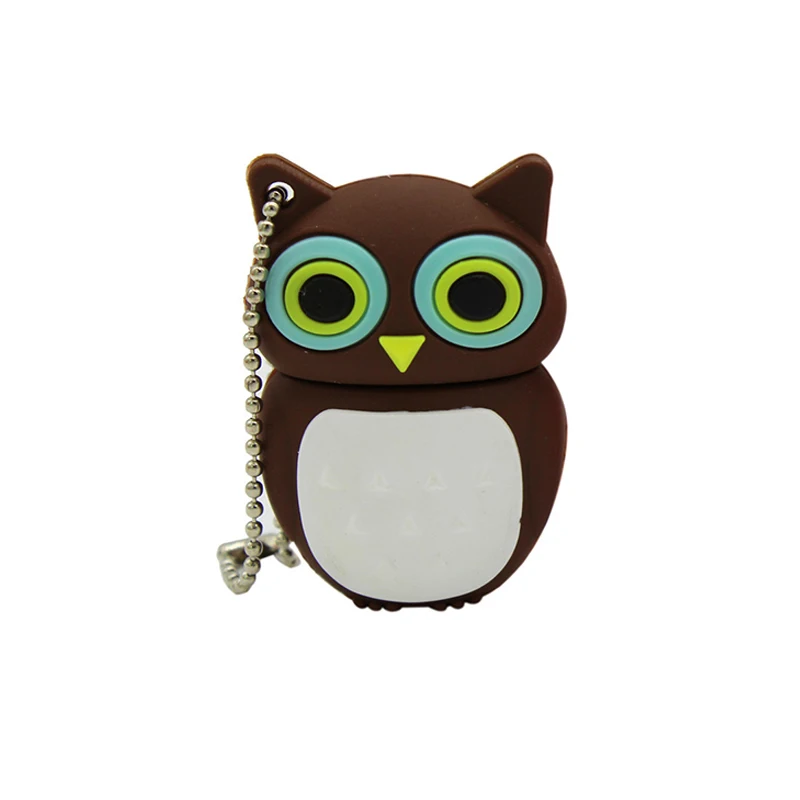 Brown owl USB флеш-накопитель 64 ГБ, флешка 128 ГБ, мультяшная сова, флеш-накопитель 32 ГБ, карта памяти, мини-компьютер, подарок, милая лиса, usb флеш-диск c - Цвет: Brown owl