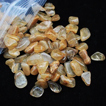 

Natural Gold Hair Crystal Titanium Crystal Raw Stone Ornament Small Grain Fish Tank Stone Decoration Potted Energy Healing Stone