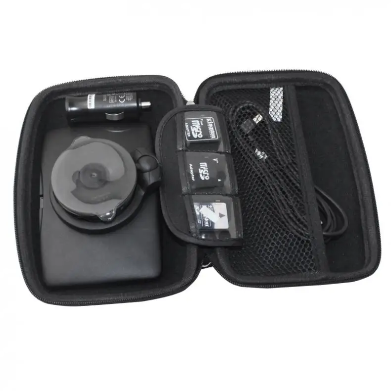  6 zoll Schwarz EVA PU Multifunktionale Auto GPS Navigator Stoßfest Trage Tasche mit Hexagonal Mesh 