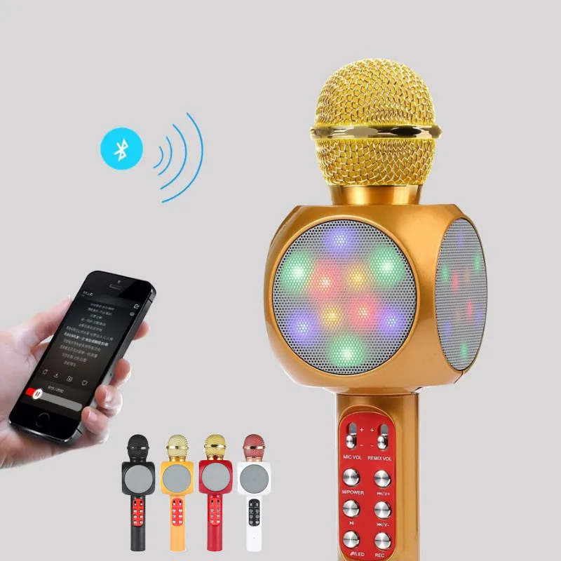 

Microphone Bluetooth Sing With Light Shenmai Mobile Phone Karaoke Microphone Wireless Bluetooth Comes With Speaker Microphone