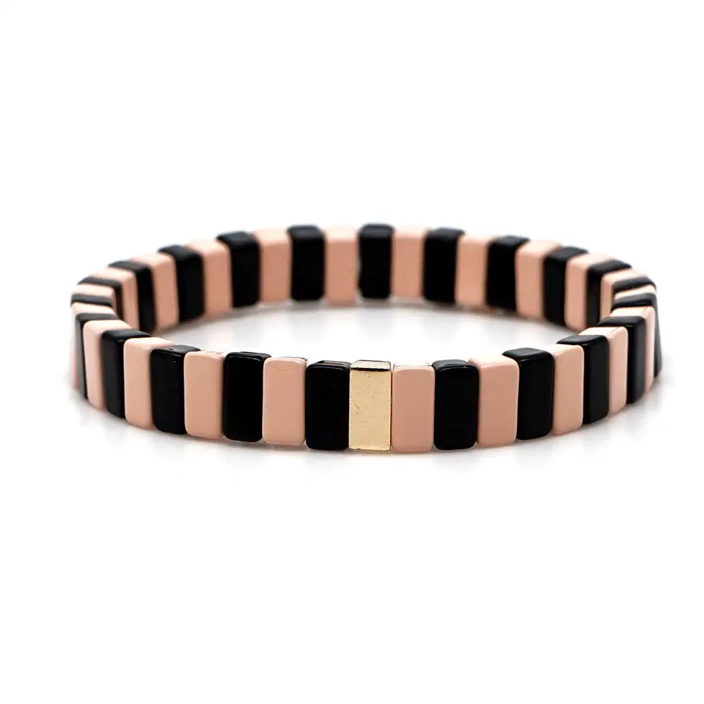 Браслеты Shinus Tile, трендовый браслет для женщин, Pulseira Mujer,, летние пляжные ювелирные изделия, богемные, цветные, сплав, эмаль, Bileklik - Окраска металла: RO-B190004B