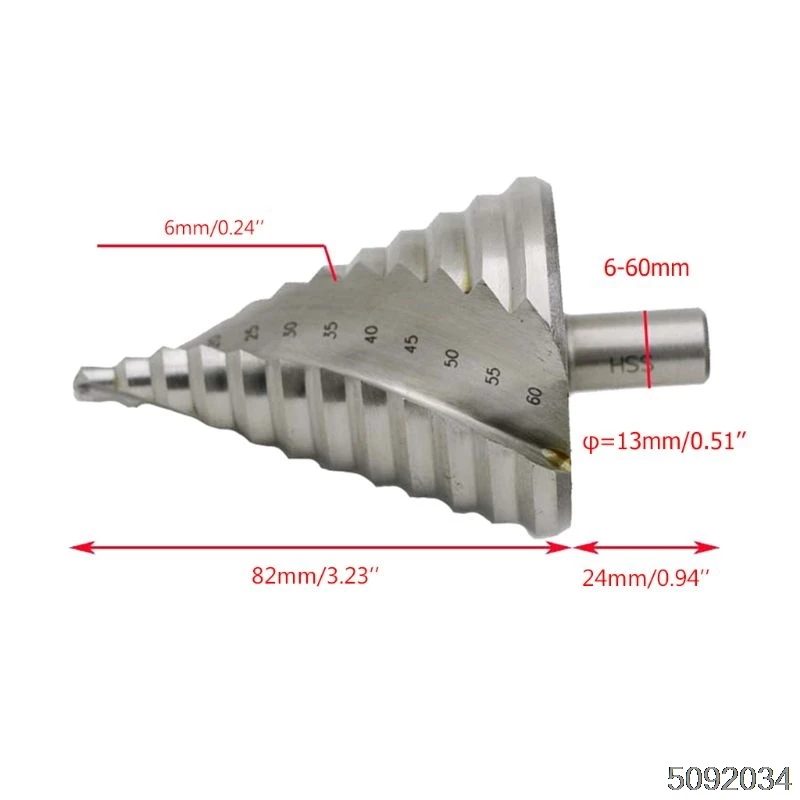 6-60 мм пагода шаг конусное Сверло HSS спиральные рифленые режущий инструмент