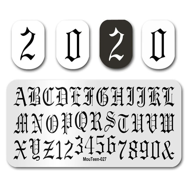 Old English Numbers Tattoo Set