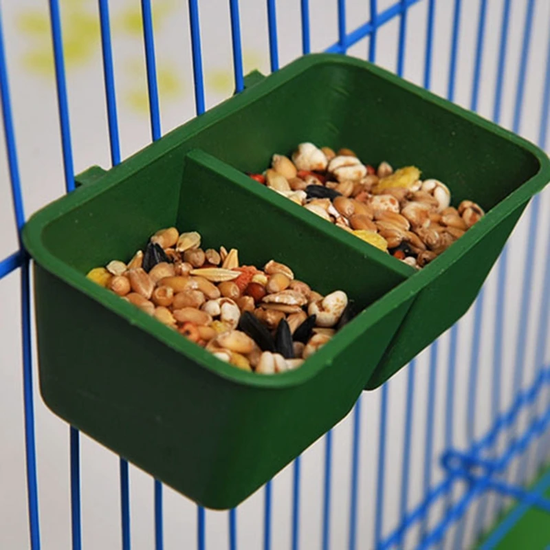 Double Bowl Bird Feeder Cage Dual Water Drink Eating Device Parrot Pigeon Trough |