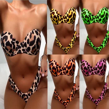 

Hirigin Underwire Leopard Sexy Bikini Women Swimwear 2020 New Push Up Padded Swimsuit Women Bathing Suit Beachwear Biquini Hot