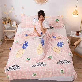 

Cartoon Warm Print Pineapple Blankets Rectangle Airplane Travel Throw Winter Flannel Fleece Nap Throw Blanket On Sofa Bed Office
