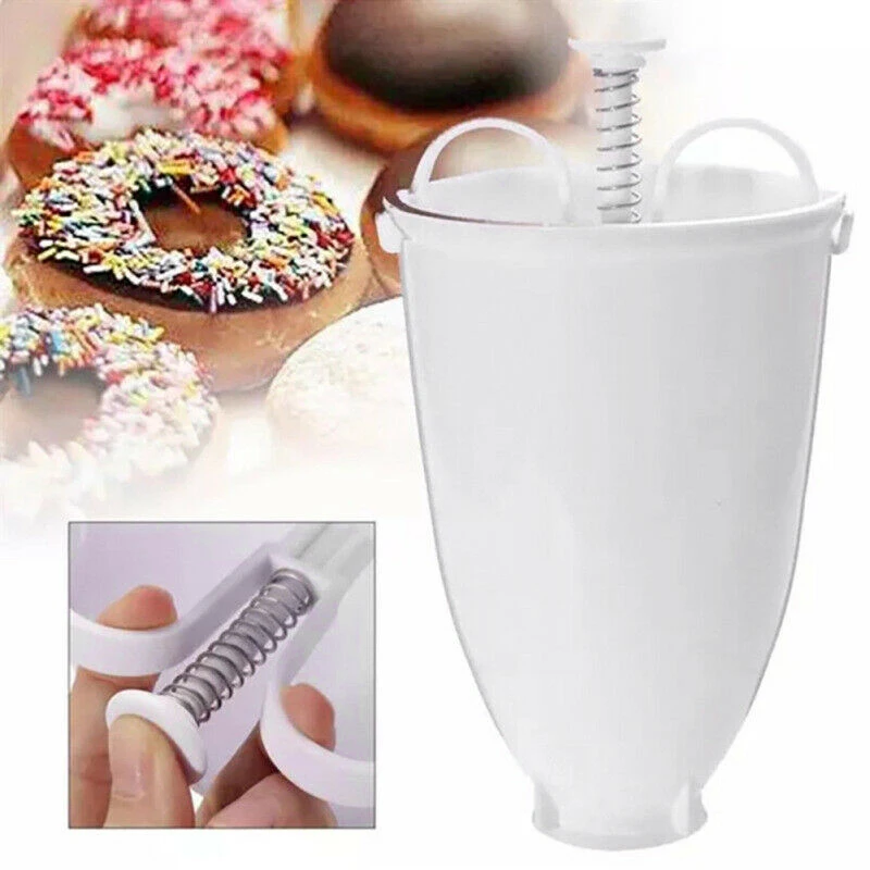 

Portable Donut Mould Easy Fast Donut Maker Manual Waffle Dispenser Doughnut Machine Arabic Waffle Plastic Lightweight Deep Fry