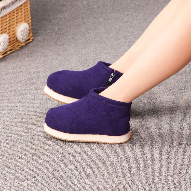 

Autumn And Winter Men And Women Handmade Foam Sole Corduroy Cotton-padded Shoes Thick Warm Slippers Package Root Zipper Cotton S