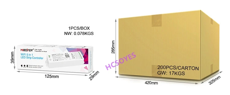 Miboxer WL5 2,4G 15A 5 в 1 WiFi светодиодный контроллер для одного цвета, CCT, RGB, RGBW, RGB+ CCT светодиодный полосы, поддержка Amazon Alexa Voice