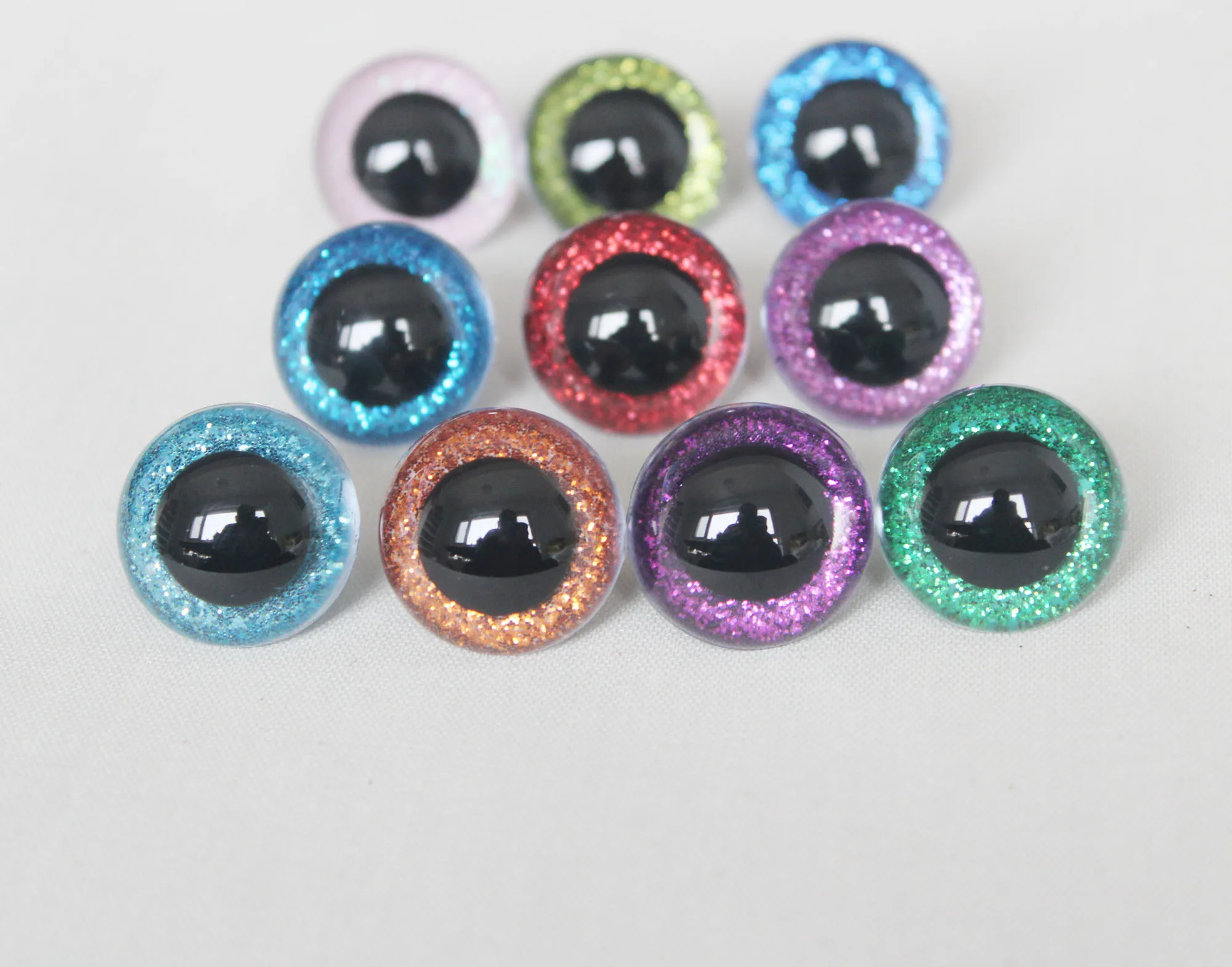 100pcs/lot F13B 13mm-28mm round clear toy safety eyes + hard washer for  plush doll findings-size option - AliExpress