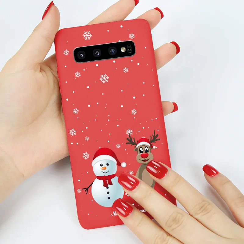 Для samsung Galaxy S10 плюс S10e S8 S9 чехол Рождественский год на заднюю панель для телефона для samsung J6 плюс J4 J3 J5 J7
