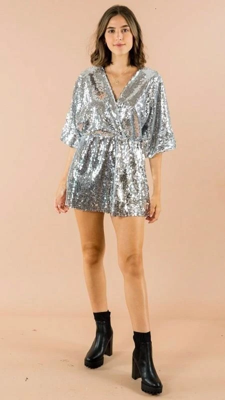 GREYMODA Monoshor tmujer curzado lentejuelas