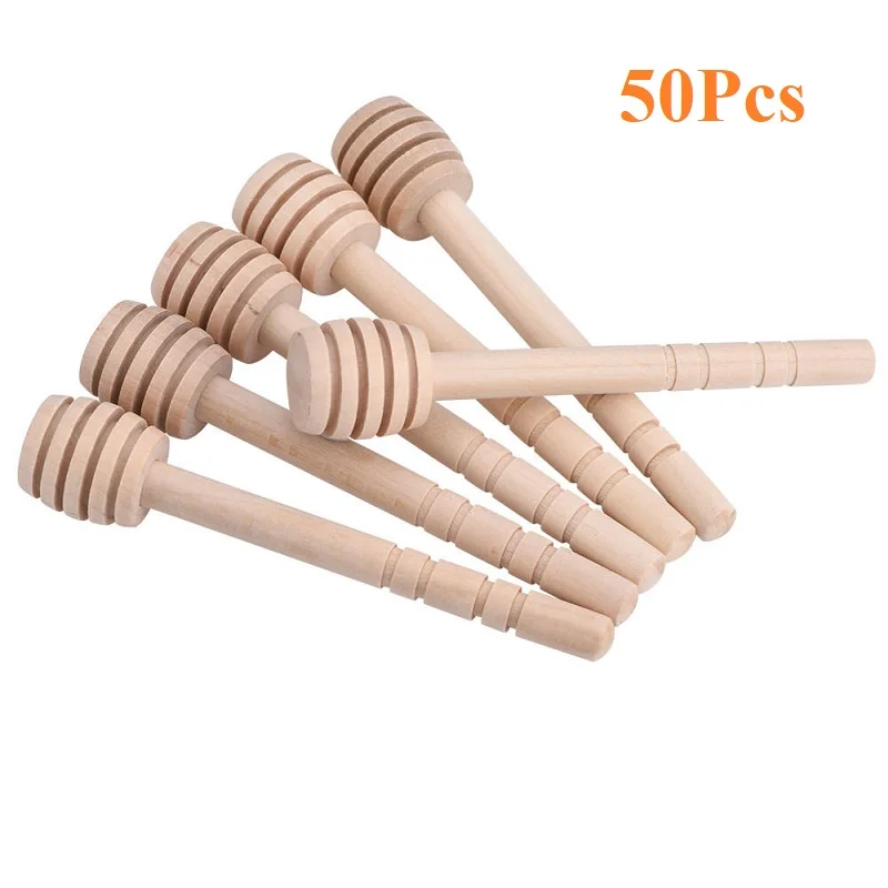 50 шт./компл. деревянный Мёд ковш Stick ложка Dip мешалка шейкер с длинной ручкой для Мёд, сироп