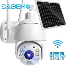 Wireless IP Camera 1080P Outdoor WiFi PTZ Camera 8W Solar Panel Battery Powered Metal Shell Security CCTV Cam Human PIR Motion