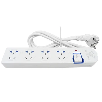 

AU/CN TO EU Plug Adapter Power Strip Socket 4 Outlets with Swithc Power Electrical Cord Socket 1.5/2/3/5/10M