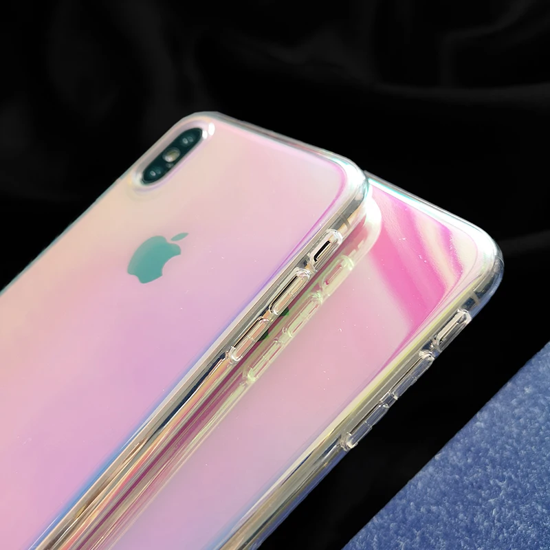 Лазерный зеркальный чехол для iphone 11 11Pro Max XS XR Блестящий жесткий телефона 7 8 6 6s Plus