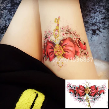 

Nu-TATY Waterproof Temporary Tattoo Sticker 9 Set Sexy Beauty Portrait Series Big Pattern Big Bowknot And Flower