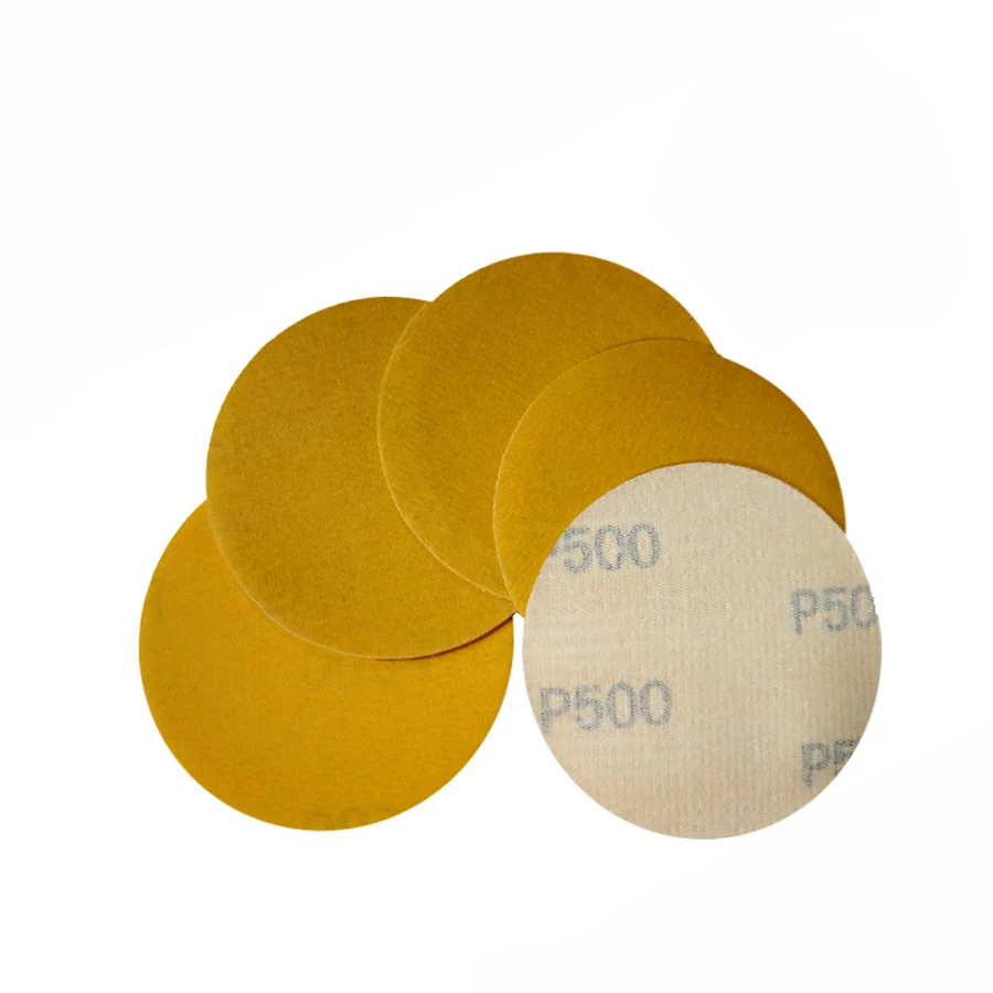 

100pcs Gold Sandpaper - 2" 3" Sanding Discs Aluminium Oxide 80 320 500 Grits Hook Loop for Polishing & Grinding