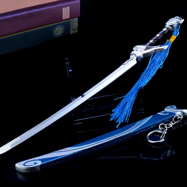 22cm Sword League of Legends Sword Yasuo Blast Swords LOL Katana Alloy Keychain Weapon Model Collection Toys for Children Gift 4